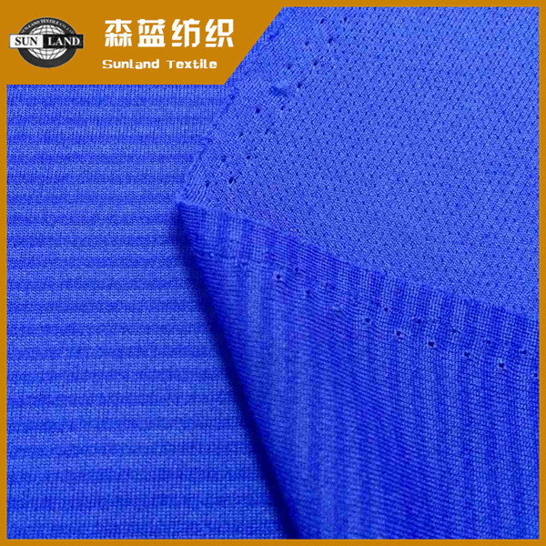 自贡全涤横条针眼布 Polyester horizon line eyelet mesh