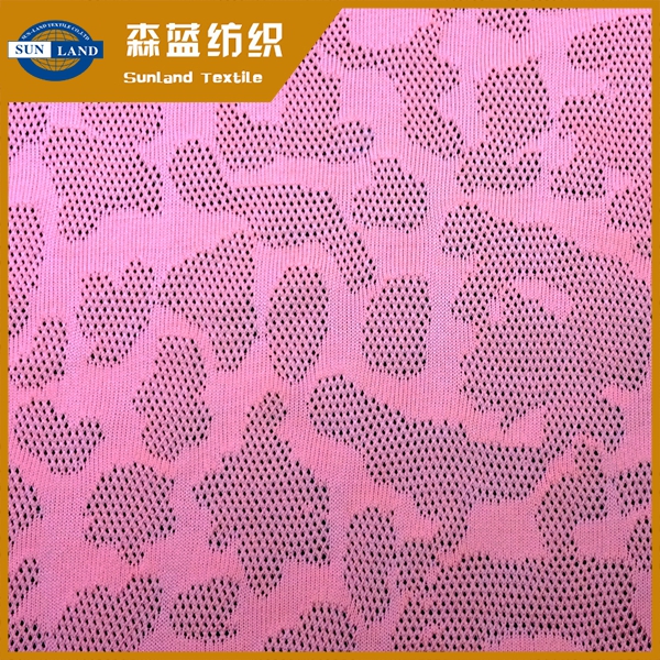 安康仿烂花提花氨纶汗布 Jacquard poly span jersey